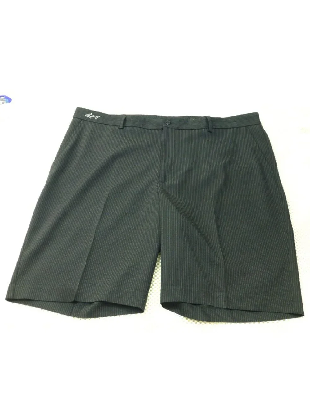 Greg Norman Mens‎ Black Pinstriped Golf Shorts W40 Polyester Blend